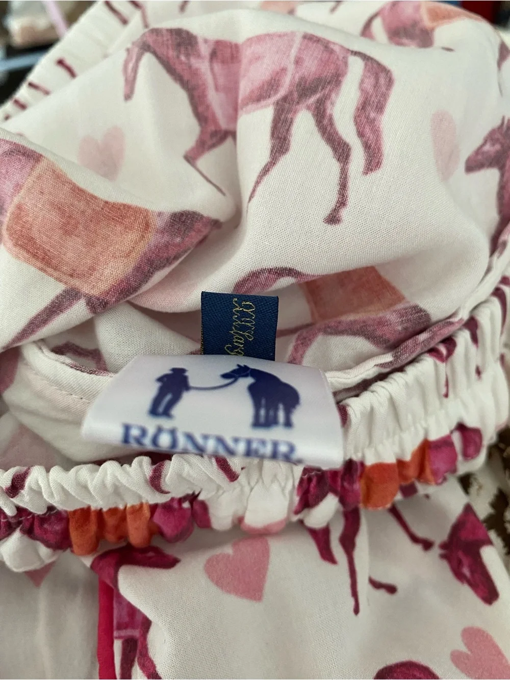 Ronner Horse Heart Printed Wide-Leg Pajama Pants in White Pink Orange size XXL